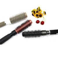 professional rubberized electric hot curling salon use ceramic plastic hairbrush hair brush comb wholesale