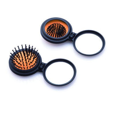 ABS plastic hairbrush round hair comb foldable hair brush with mirror